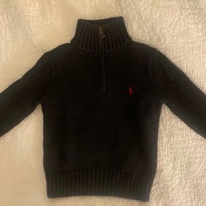 Little boys Polo Ralph Lauren 3/4 zip sweater in black